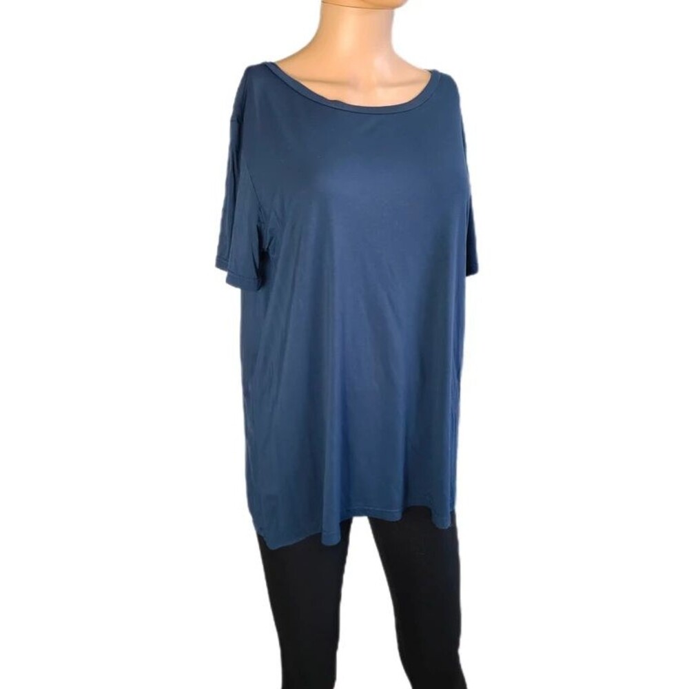 Piko 1988 Blue short sleeve Soft Bamboo top size Small Oversized Stretch